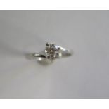 An 18ct white gold diamond solitaire ring, diamond approx 0.40ct, ring size L, approx 2.5 grams,