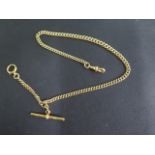An 18ct gold hallmarked watch chain, 36cm long, approx 30 grams, in good condition