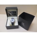 A Swan and Edgar vintage numeral automatic wristwatch in unused condition, boxed, 42mm case