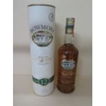 A Bowmore Islay 12 year old single malt bottled 1990 scotch whisky with very rare screen print