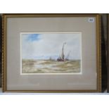 A Thomas Bush Hardy (1842-1897) marine watercolour, signed bottom right 'at anchor T.B Hardy