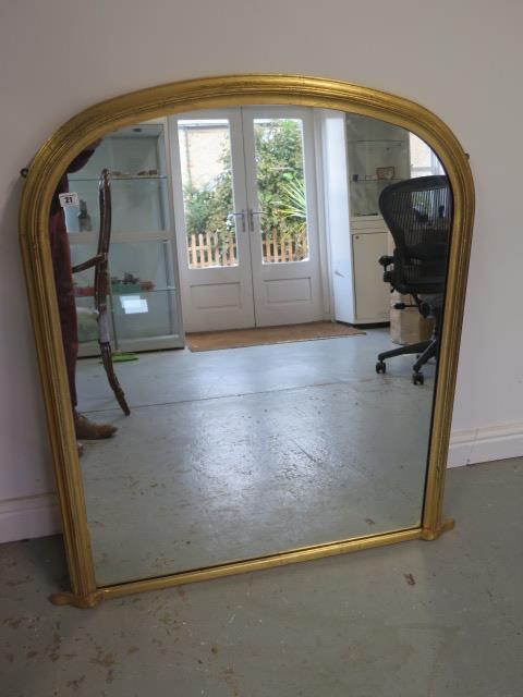 A modern gilt overmantle mirror, 109cm x 102cm