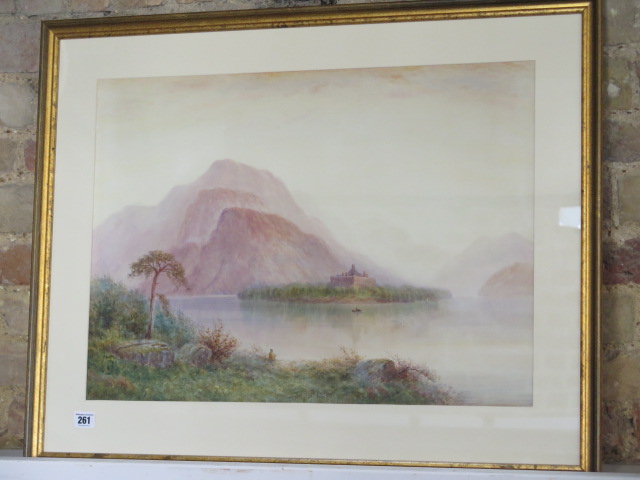 William Baker (1865-1938) Kilchurn Castle, Loch Awe, watercolour, 44cm x 62cm, signed in a gilt