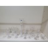 A collection of 20 Georgian 19th century and later glasses including long twist stem goblet 31cm