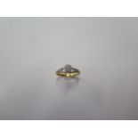 A hallmarked 18 ct yellow gold diamond solitaire ring, size I, approx 2.3 grams, in good condition