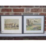 Frank Forty, Irish, (1902-1996) pair of watercolours, one entitled verso Corbally, frame size 37cm x