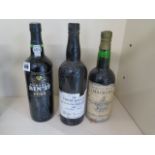 A bottle of Churchills 1983 vintage Port, seal missing, a bottle of Fonseca Bin no 127 vintage