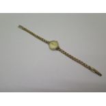 A 9ct yellow gold ladies quartz bracelet watch, not currently working, approx 14 grams