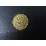 A George V gold half sovereign, dated 1912