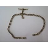 A 9ct yellow gold double Albert watch chain, 36cm long, approx 37.5 grams