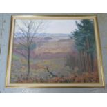 An oil on canvas of Woods near Selling Kent signed to back Liam Thompson Selling with a Drew Gallery
