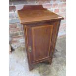 An Edwardian mahogany bedside cabinet, 82cm tall x 39cm