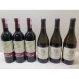 Three bottles of Vinos Finos R Lopez de Heredia Vina Tondonia Vina Cubillo 2012 red wine and three