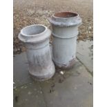 Two chimney pots, tallest 64cm