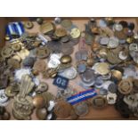 A collection of badges etc, mainly WWI-WWII