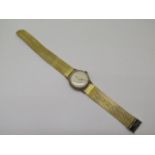 A Tudor royal 9ct mid size manual wind wristwatch on a plated strap, 3cm case, running, hands