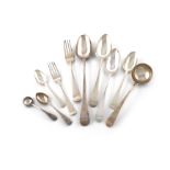 A collection of George III-Victorian silver Old English pattern flatware, various dates and