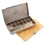 λAn early Victorian silver paint box, by Rawlings and Summers, London 1841, rectangular form, the