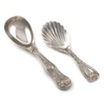 A George IV silver Rose pattern caddy spoon, by Eley and Fearn, London 1820, the reverse of the