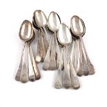A collection of twenty George III and later silver Old English pattern tablespoons, various dates