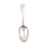 A George II silver tablespoon, maker's mark partially worn, possibly that of Paul Crespin, the