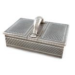 Early Aviation interest, a presentation silver double cigar and cigarette box, by Mappin and Webb,