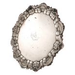 A Victorian silver salver, by The Barker Brothers, Birmingham 1898, circular form, shell and