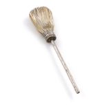 A Victorian novelty parcel-gilt silver spoon, by George Fox, London 1866, modelled as a besom broom,