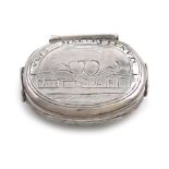 A William and Mary silver spice / snuff box, maker's mark PR, circa 1690, oval form, engraved