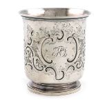 A Victorian silver beaker, by J and A Savory, London 1847, tapering circular form, the interior of