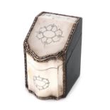 An Edwardian silver-mounted playing cards holder / stationary box, by the Goldsmiths and