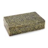 A 19th century Thai parcel-gilt silver and niello-work box, probably late 19th century,