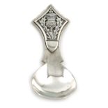 By H. G. Murphy, an Arts and Crafts silver caddy spoon, London 1935, fig-shaped bowl, spot-