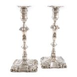 A pair of Edwardian silver candlesticks, by The Goldsmiths and Silversmiths Company, London 1901, in