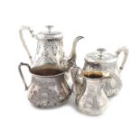 λA four-piece Victorian silver tea and coffee set, by Daniel & Charles Houle, London 1860,