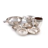 A mixed lot of silver items, various dates and makers, comprising: a two-handled porringer, by Redid