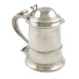 A George III provincial silver tankard, by John Langlands, Newcastle 1769, tapering circular form,