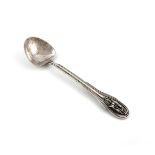 An Australian Arts and Crafts silver serving spoon, by James Linton, Perth, spot-hammered heart