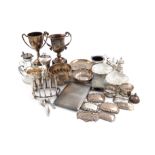 A mixed lot of silver items, various dates and makers, comprising: a French wine taster, a silver-