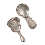 A George III silver caddy spoon, by Thomas Wallis and Jonathan Hayne, London 1816, the shaped bowl