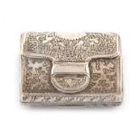 A George III silver vinaigrette, by Samuel Pemberton, Birmingham 1816, of rectangular purse from,