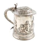 A Queen Anne silver tankard, by Humphrey Payne, London 1704, tapering circular form, later