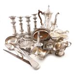 A large quantity of old Sheffield and electroplated items, comprising: a pair of Victorian