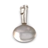 By Elizabeth Peers, a modern silver caddy spoon, London 2009, oval bowl, matted decoration, with a