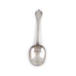 A Charles II silver Trefid spoon, by John King, London possibly 1682, the oval bowl with a raised