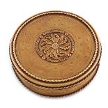 An 18th century French gold snuff box, Paris 1783-89, maker's mark partially worn, circular form,