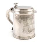 A rare William and Mary provincial silver tankard, by Timothy or John Smith, York 1691, tapering