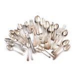 A mixed lot of silver flatware, various dates and makers, comprising: a Scottish provincial