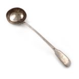 A George IV silver Fiddle and Thread pattern soup ladle, by Messrs. Lias, London 1827, oval bowl,