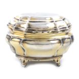 A Victorian silver-gilt tea caddy / sugar box, by Charles Stuart Harris, London 1894, retailed by